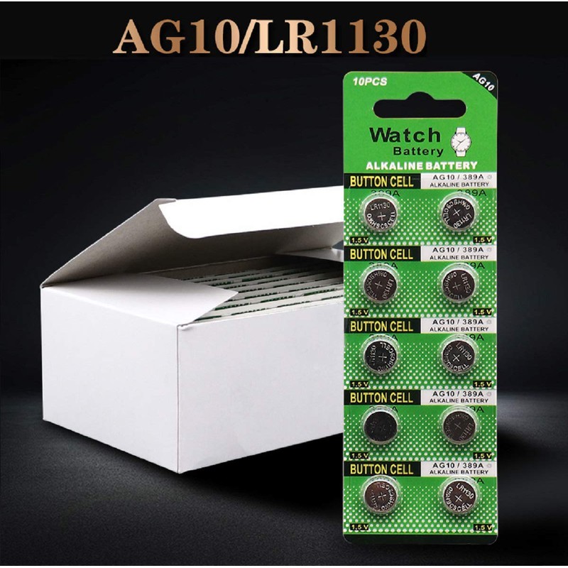 Cotchear 10pcs 1.5V AG10 Alkaline Battery 189 389 AG10 LR1130