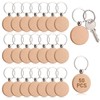 50 Pieces Wood Keychain Blanks, Unfinished Wooden Keychain Blanks for