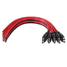 10 Pairs DC Barrel Male Plug - 16AWG DC Power Pigtail Barrel Connector Cable, 2.1mm x 5.5mm DC Male to Bare Wire Open End,DC Connector for CCTV Security Camera, LED Strips,12V Power Supply Adapter