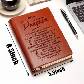 JOHSBYD Daughter Gifts from Mom to My Daughter Leather Journal Notebook Unique Gifts for Daughter Graduation Birthday Christmas Back to School Gifts (To My Daughter)