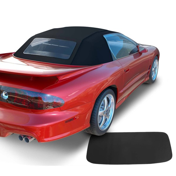 A-Premium Black Convertible Soft Top with Clear Plastic Window Compatible with 1994-2002 Chevrolet Camaro Pontiac Firebird CC03823