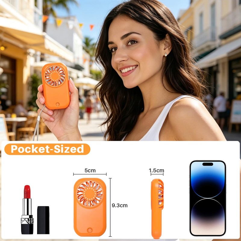 Ciaien Mini Handheld Turbo Fan,56g Pocket Fan with 11000 RPM