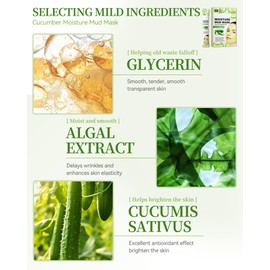 Gesichtsmasken-12Pcs Gurken Schlamm saubere Maske, Tragbare Reisegröße Moisturizing Clay Clean Mud Facial Mask,Reinigung Pore reduzieren Mitesser, Valentinstag Spa Pflegeprodukt Set für Frauen Männer