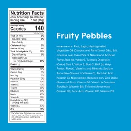Post Fruity Pebbles Cereal with Vitamins & Minerals, Gluten-Free, Kosher Pareve, 11 Ounce (Pack of 12)