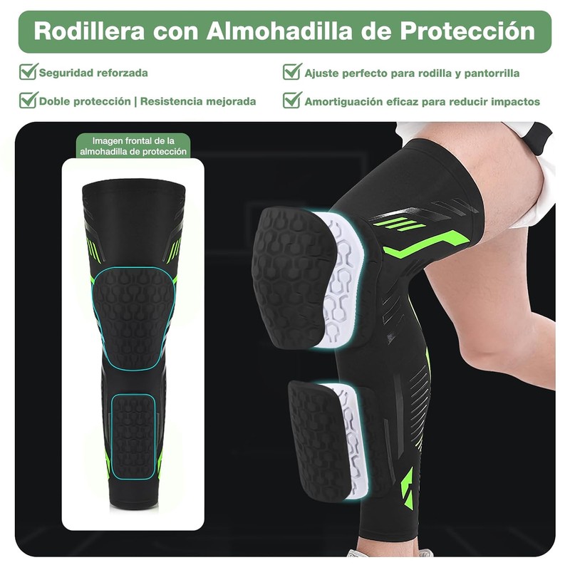 Set de 2 Rodilleras Deportiva, Rodilleras para Gym Protección Articular