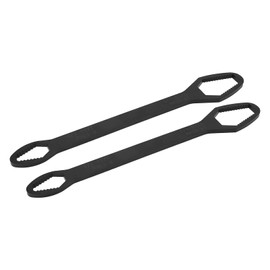 Llave universal, tuercas y pernos métricos, llave universal de doble extremo, estándar de 8-22 mm, alta dureza, 2 piezas para mejoras en el hogar (H (electroforesis negra
