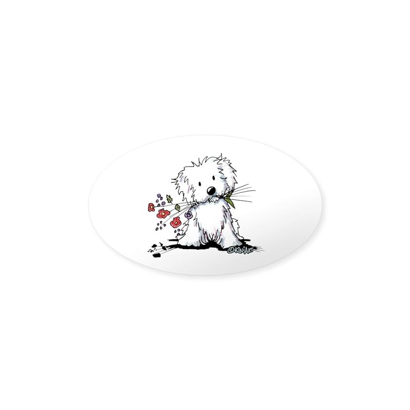 CafePress Coton De Tulear Gardener Oval Car Bumper Sticker