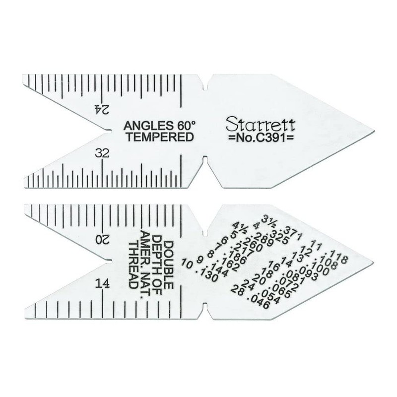 Starrett Center Gage - American Standard 60-Degree Threads, Durable Steel