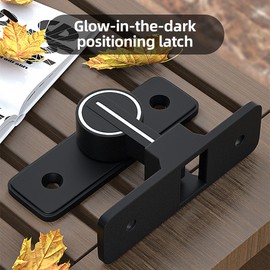 Gate Latch with Luminous Safety Door Lock Heavy Duty Zinc Alloy Anti-theft Latch Lock with Ball Bearing Smooth Sliding No Drilling for Wooden Metal Gates 90° Positioning for Single Door