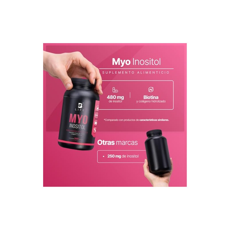 B Life Company | Inositol de 200 Cápsulas de 500