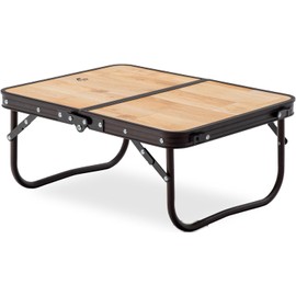 Naturehike Camping Folding Table, Small Portable Camping Side Tables with Adjustable Legs, Folding Beach Table with Carry Bag for Outdoor Camping, Cooking, BBQ, Travel - Wood