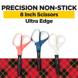 Scotch Brand Precision Ultra Edge Scissors, Left- or Right-Handed, 8 Inch, 3-Pack
