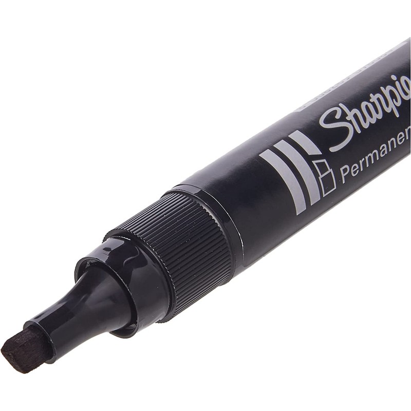 Sharpie W10 Permanent Markers - Chisel Wedge Tip - Black