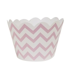 Wrapables Standard Size Chevron Cupcake Wrappers (Set of 60), Pink