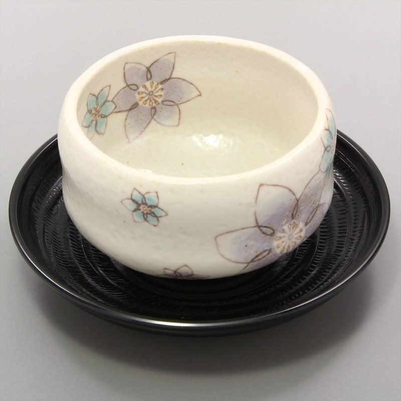 Mino Ware Loose Bowl (With Tea Holder), Clematis