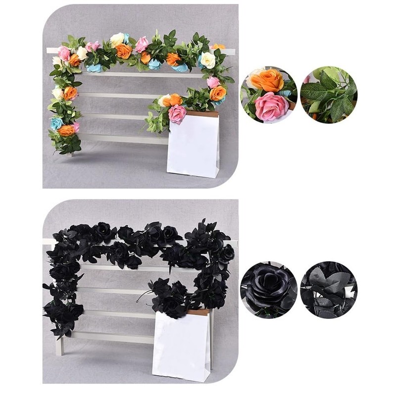 Artificial Vine Garland, Flower Rose Leaf Garland Fake Floral Wall
