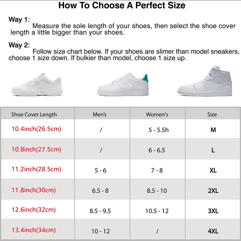 DJZSSXLW Rain Snow Waterproof Shoe Covers Motorcycle Boots Women Men