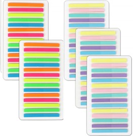 Bkemkri Pack of 1500 Sticky Notes for Text Marking Slim Long Transparent Sticky Notes Book Tabs Pastel Sticky Notes Post Small Index Tabs Page Marker Pastel Notes Books Accessories