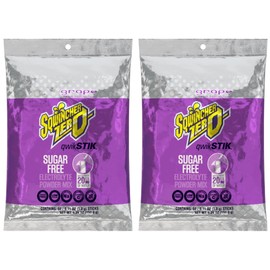 Sqwincher Zero Qwik Stik - Sugar Free Electrolyte Powdered Beverage Mix, 50 Count Bag, 2 Pack (100 Sticks Total) (Grape)