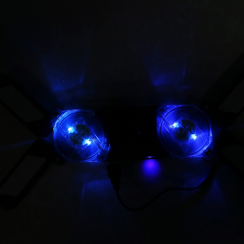 Laptop Cooler Pad Dual Fan Light Emitting Notebook Speaker Foldable