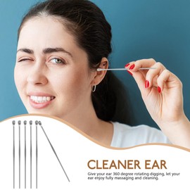JECOMPRIS JECOMPRIS 6pcs Sliver Metal Ear Cleaner Ear Pick Ear Spoon Earwax Remover Tool Stainless Steel Earpicks Ear Cleaner Remove Tool