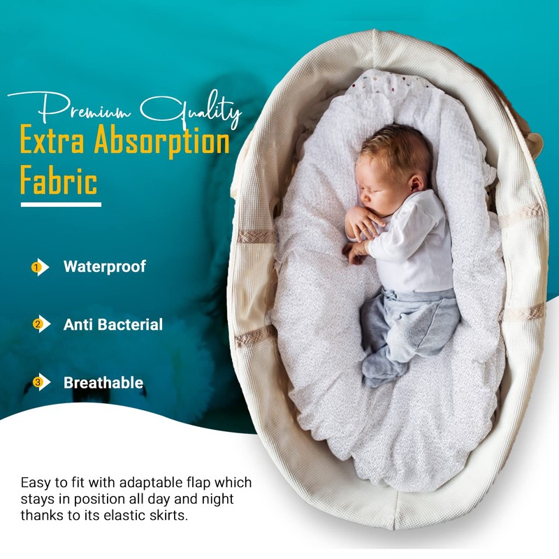 Sunshine Comforts Cotton Terry Towel 2-Pack Waterproof Moses Basket Mattress