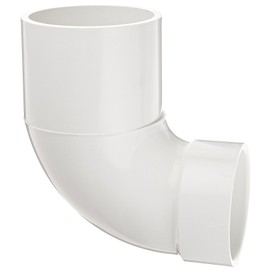 Spears P330 Series PVC DWV Pipe Fitting with Closet Bend, Elbow, 3" Hub x 4" Spigot