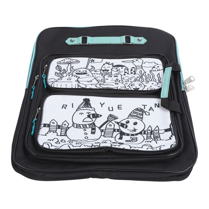 8K Kids Doodle Artwork Backpack Multi Pockets Smoothing Zipper Waterproof