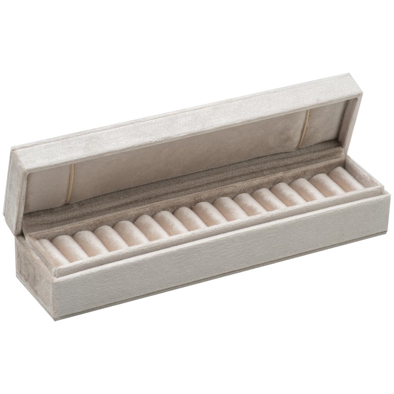 Akangbox Velvet Ring Box 15 Slots Ring Holder with Necklace