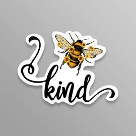Kind Bee Kind Bumble Honey Bee SunflowerVinyl Decal Sticker - Car Truck Van SUV Window Wall Cup Laptop - One 5 Inch Decal - MKS2254