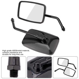 Espejo Retrovisor para Motocicleta, Akozon 2 Piezas Motobiker Street Bike Espejo Retrovisor Cuadrado Ajustables de Modificado Espejos Retrovisores Laterales Negro