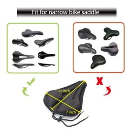 WOTOW Gel Bike Seat Cover Cushion, Comfortable Silica & Foam Padded Bicycle Saddle Cushion Spin Exercise Bikes, Road Mountain Bikes, Outdoor Cycling Water & Dust Resistant Cover