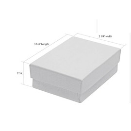 12 Pack Swirl White Cotton Filled Color Paper Cardboard Jewelry Box for Necklace, Ring, Earring, Pendant, Pocket Watch, Body Jewelry. Size-3 1/16" x 2 1/8" x 1" - by R J Displays