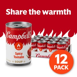 Campbell's Condensed Spicy Tomato Soup, 10.5 oz Can (Pack of 12)