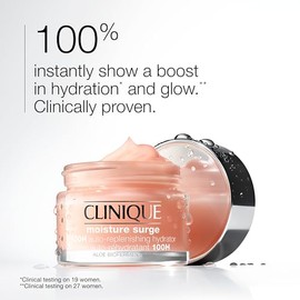 Clinique Moisture Surge 100H Auto-Replenishing Hydrator Oil Free Face Moisturizer | With Hyaluronic Acid, Aloe Bioferment and Vitamins C + E | For All