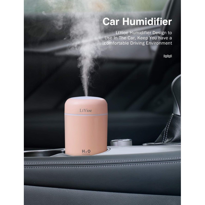 LtYioe Colorful Cool Mini Humidifier, USB Personal Desktop Humidifier for