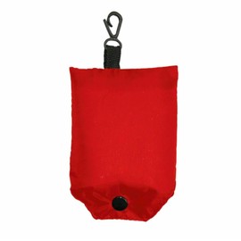 fiXte Reusable Fold Away Shopping Bag Eco Friendly Foldable Travel Grocery Carrier with Carry Pouch and Clip (Red)