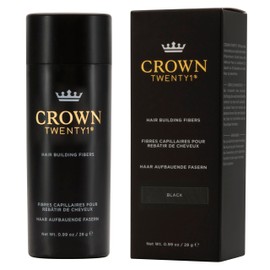 CROWN Hair Building Fibers (28g) - Instantly Cover Fine & Thinning Hair for a Thicker, Fuller Look - A Natural Keratin Concealer - 13 Shades for Men & Women - Black