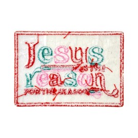 Jesus is The Reason for The Season Parche de 3 pulgadas para planchar o coser apliques bordados para sombreros de camionero, ropa, mochilas, cita cristiana, accesorios divertidos, regalos para amigos,