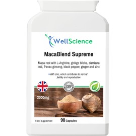 WellScience MacaBlend Supreme - Enhance Vitality, Fertility & Reproductive Health with Maca, Ginseng, Ginkgo Biloba, and Zinc