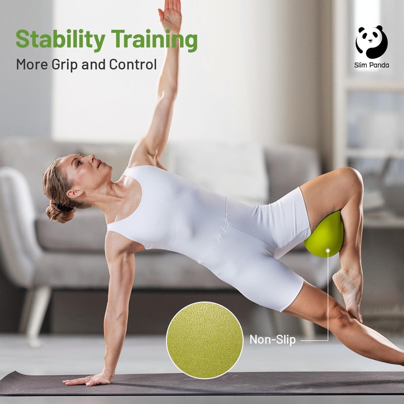 Slim Panda Pilates Ball 9 Inch with Air Pump, Non-Slip