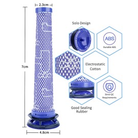 3 Pack Pre Filters for Dyson DC58, DC59, V6, V7, V8. Replacements Part # 965661-01. 3 Filters Kit for Dyson Filter Replacements