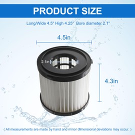 A32VC05 Wet/Dry HEPA Vacuum Filter Replacement Ryobi 18V ONE+ 3 Gal. P3240 PCL733 PCL734 with Cleaning Brush Compatible with A32VC05 A32RF08 Hoover AH46100 2 Pack and 1 Brush