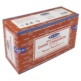SATYA Nag Champa Dark Cinnamon Agarbatti | Handrolled Masala Incense Sticks | 12 Packs of 15 Grams Each in a Box | Export Quality Product