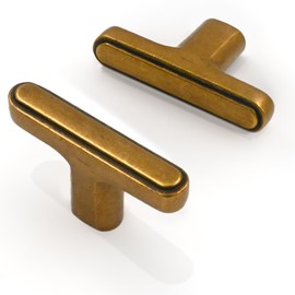 Asimerdeco 10 Pack Antique Brass Cabinet Knobs Single Hole Cabinet Pulls Round Kitchen Cabinet Knobs Drawer Knobs Dresser Knobs