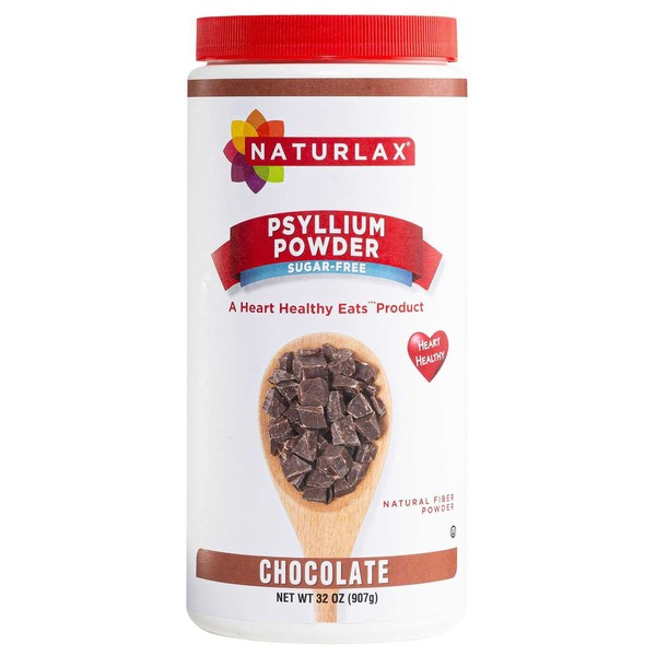 Naturlax Sugar-Free Psyllium Husk Fiber Powder, Chocolate Flavored 32 oz