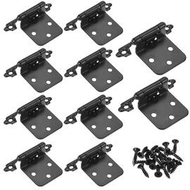 Bisagra Para Puertas De Parche Cierre Automático Cuadrada Con Tornillos Color Negro Para Gabinete, Armario, Muebles, Puertas 20 Piezas