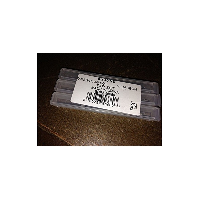 8-40 NS 3 PIECE 4 FLUTE HI-CARBON TAP SET NORSEMAN