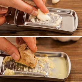 Stainless Steel Ginger Grater, Lemon Zester Cheese Grater Nutmeg Grinder Wasabi Garlic Grinding Tools for Vegetable Ginger Wasabi Sushi Sashimi Tempura(Silver_2)