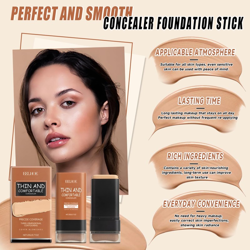 2-in-1 Natural Foundation Stick Eraser with Foundation Brush 20 G